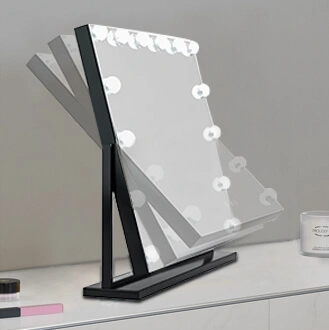 กระจกแต่งหน้าโต๊ะเครื่องแป้งพร้อมไฟ LED รายละเอียด การหมุน360 °
